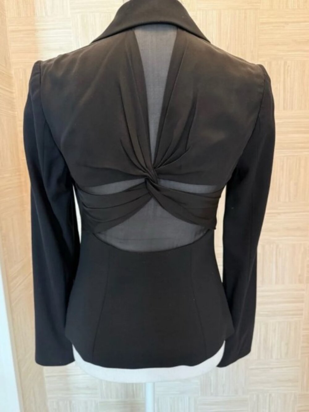 Black Blazer With Sheer Cutouts
